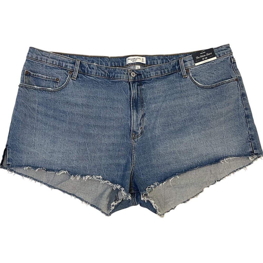 New Abercrombie & Fitch 3.5 Mom High Rise Jean‎ Shorts Curve Love Plus 37 24